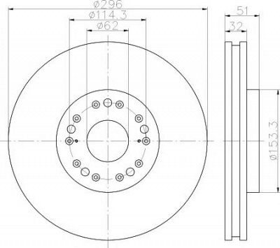 HELLA PAGID 8dd355119381 -  Тормозной диск